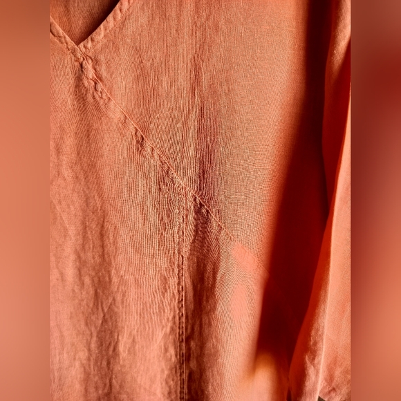 Match Point Ruffle Asymmetrical 100% Linen Tunic Coastal Beach Boho Dress Size S - Picture 4 of 8